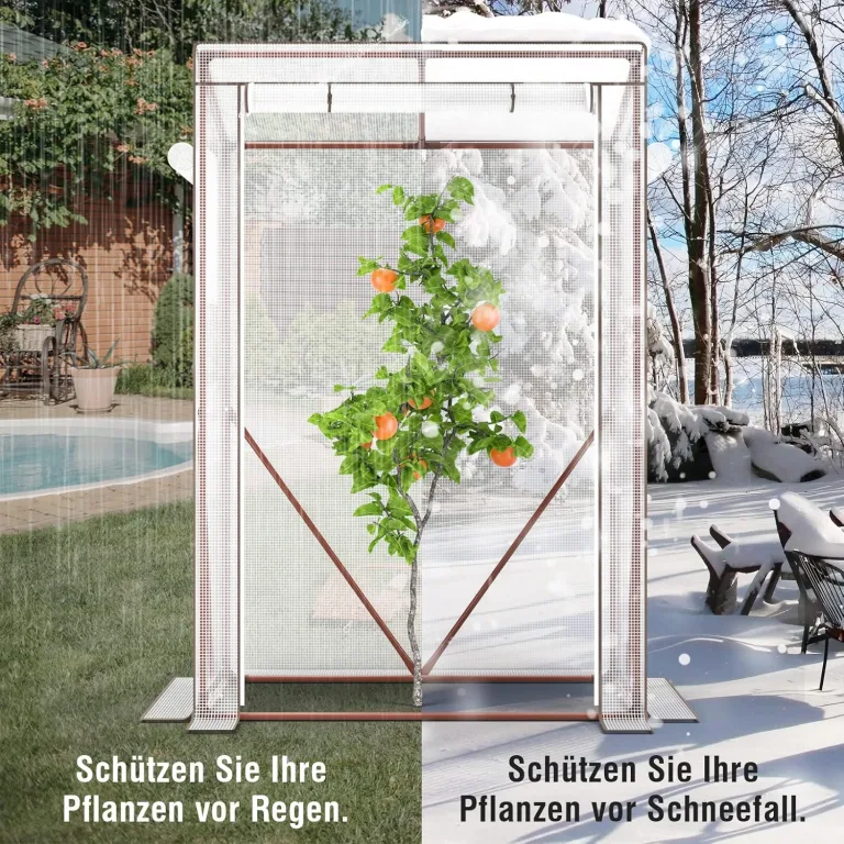 UDPATIO Tomaten Gewächshaus, klein Foliengewächshaus Tomatengewächshaus Tomatenhaus mit aufrollbare Tür und 4X Erdhaken,Stabiles Anzuchthaus Gemüse Gewächshaus Treibhaus für Boden,Garten,150x100x50cm – Bild 4