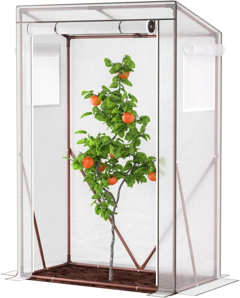 UDPATIO Tomaten Gewächshaus, klein Foliengewächshaus Tomatengewächshaus Tomatenhaus mit aufrollbare Tür und 4X Erdhaken,Stabiles Anzuchthaus Gemüse Gewächshaus Treibhaus für Boden,Garten,150x100x50cm – Bild 1
