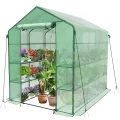 VOUNOT® Gewächshaus Foliengewächshaus, begehbares Gartenhäuschen mit 4 Regalebenen, Tomatenhaus Tomatengewächshaus, Weiß 143x73x195cm - Thumbnail 10