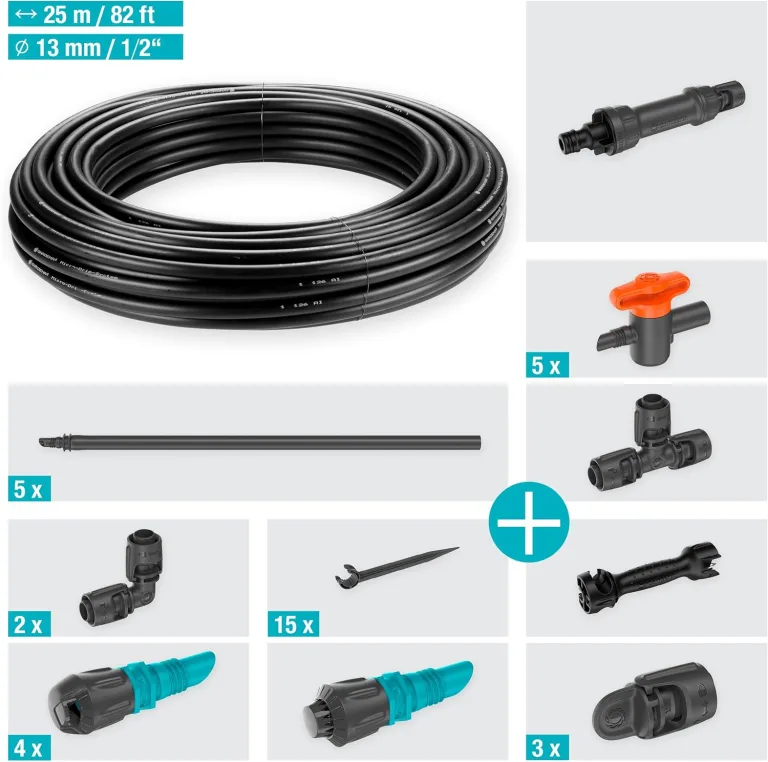 Gardena Micro-Drip-System Tropfbewässerung Set Gemüse-/Blumenbeet (60 m²): Starter-Set sofort einsatzbereit, wassersparendes Bewässerungssystem, einfache & flexible Verbindungstechnik (13450-20) – Bild 5