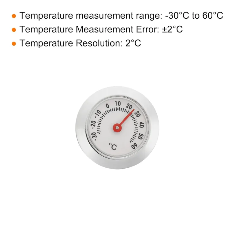 PATIKIL 1.1 Zoll Mini Indoor Outdoor Thermometer Runde Temperatur Monitor Celsius/Fahrenheit Gauge Keine Batterie für Gewächshaus Tisch Raum Silberton – Bild 3