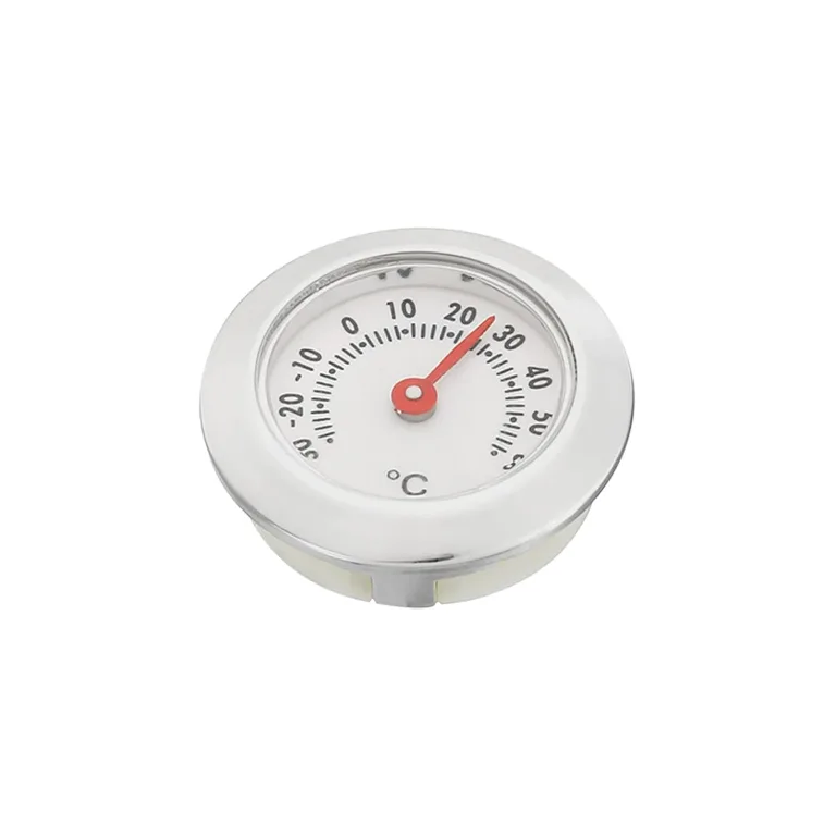 PATIKIL 1.1 Zoll Mini Indoor Outdoor Thermometer Runde Temperatur Monitor Celsius/Fahrenheit Gauge Keine Batterie für Gewächshaus Tisch Raum Silberton – Bild 1