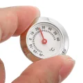 PATIKIL 1.1 Zoll Mini Indoor Outdoor Thermometer Runde Temperatur Monitor Celsius/Fahrenheit Gauge Keine Batterie für Gewächshaus Tisch Raum Silberton - Thumbnail 5