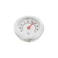 PATIKIL 1.1 Zoll Mini Indoor Outdoor Thermometer Runde Temperatur Monitor Celsius/Fahrenheit Gauge Keine Batterie für Gewächshaus Tisch Raum Silberton - Thumbnail 1