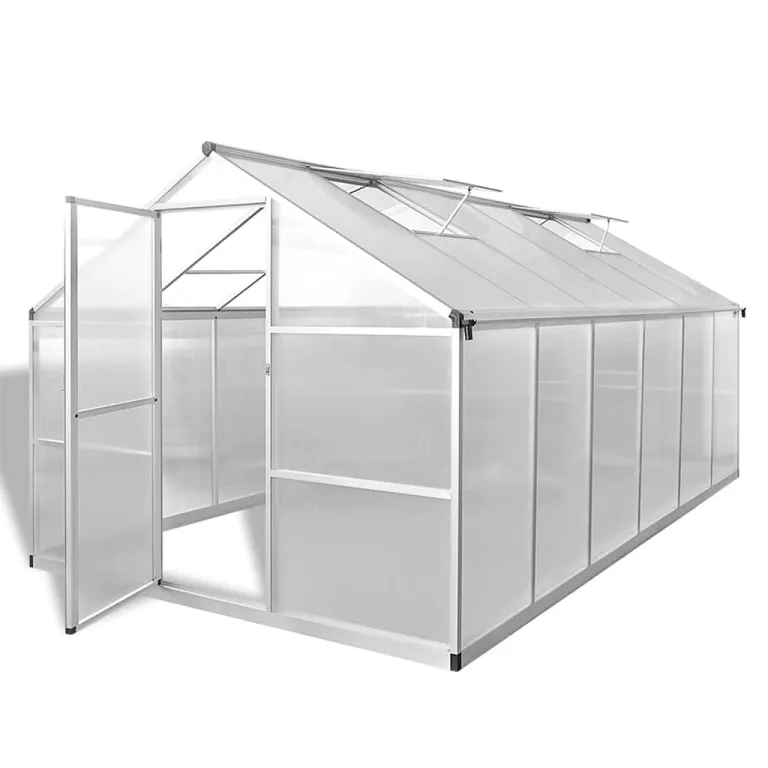 242x250x195 cm Verstärktes Gewächshaus Aluminium 6,05 m² GewäChshaus Klein Frostschutz Pflanzen Winterschutz FrostwäChter GewäChshaus Winterfest GeräTehaus Tomatenhaus Rinnensystem&Lüftung – Bild 10