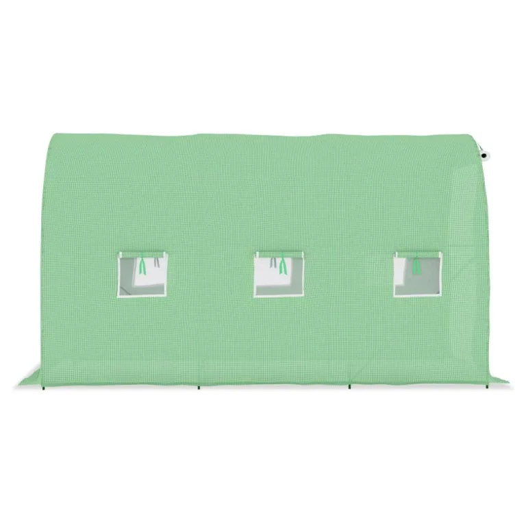 Gewächshaus 6,86 m² 3,43x2x2 m Klein Frostschutz Pflanzen Winterschutz Frostwächter Winterfest Gerätehaus Tomaten Mit 6 Seitenfenstern und 1 Tür – Bild 4