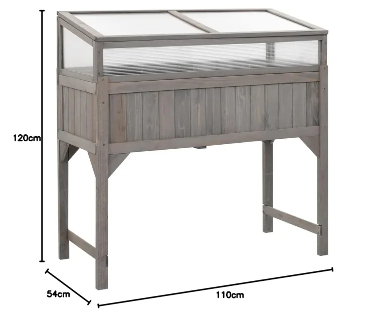 110x54x120 cm Hochbeet mit Gewächshaus Tanne GewäChshaus Klein Frostschutz Pflanzen Winterschutz FrostwäChter GewäChshaus Winterfest GeräTehaus Tomatenhaus Massivholz – Bild 9