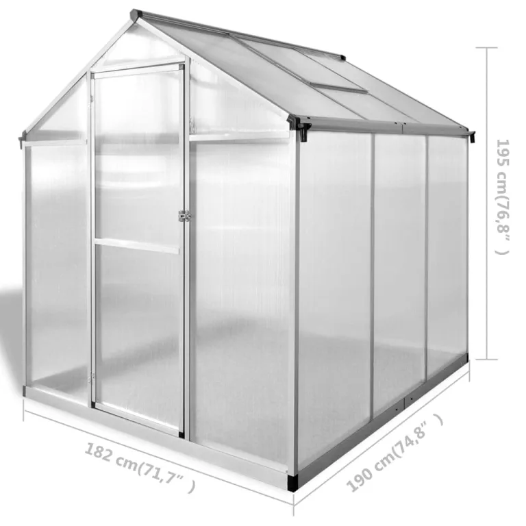 3,46 m² Gewächshaus Verstärktes Aluminium 190x182x195 cm Frostschutz Pflanzen Winterschutz GewäChshaus Klein FrostwäChter GewäChshaus Winterfest GeräTehaus Tomatenhaus Nicht Fundament – Bild 8