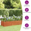 vidaXL Hochbeet, Hochbeet für Garten Balkon Terrasse, Kräuterhochbeet zum Selber Bauen, Gemüsebeet Pflanzkübel aus Metall, Grau Cortenstahl - Thumbnail 4
