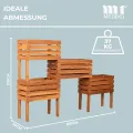 Hochbeet Dundee aus Teak-Holz | Gartenbeet XXL 180x30x120 cm (LxBxH) Blumenkasten | großes Kräuterbeet | Pflanzenbeet für den Balkon-Garten | Naturholz-Blumentreppe mit Folie | Sichtschutz - Thumbnail 6