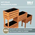 Hochbeet Dundee aus Teak-Holz | Gartenbeet XXL 180x30x120 cm (LxBxH) Blumenkasten | großes Kräuterbeet | Pflanzenbeet für den Balkon-Garten | Naturholz-Blumentreppe mit Folie | Sichtschutz - Thumbnail 3