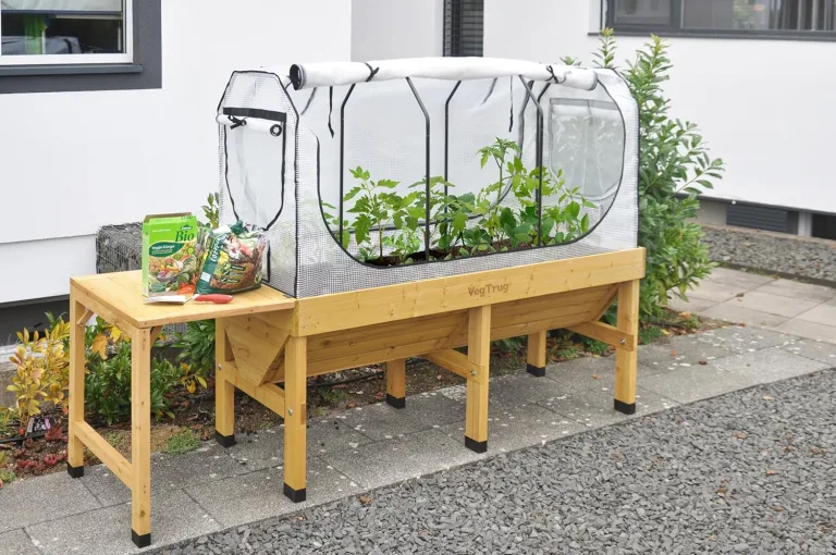 VegTrug® Gewächshausaufsatz Wall Hugger - Hochbeet Abdeckung mit Micro-Net-Funktion & PE-Folie - Frühbeet Aufsatz für Pflanzkasten - 99,5x41,5x90 cm – Bild 8