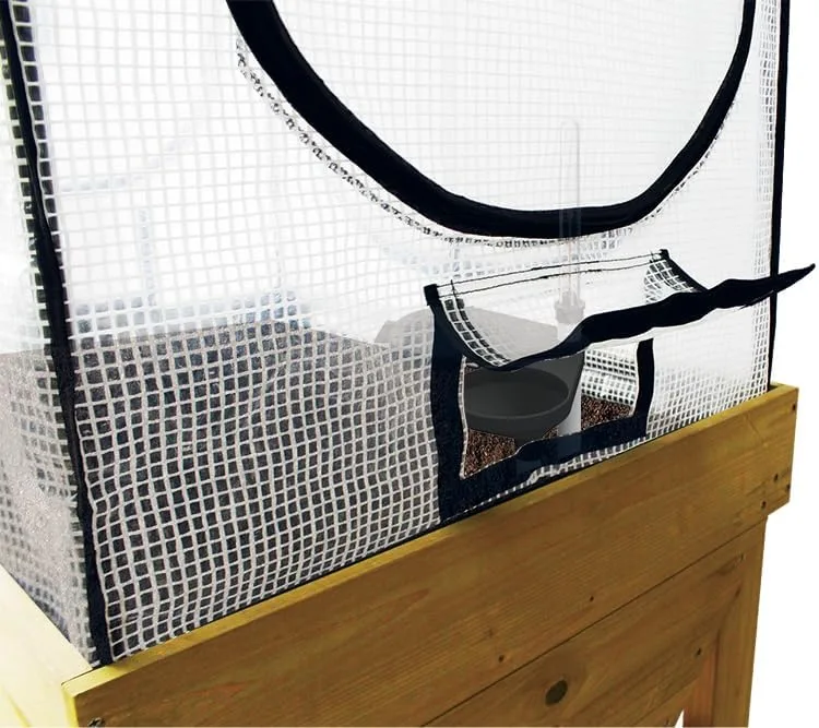 VegTrug® Gewächshausaufsatz Wall Hugger - Hochbeet Abdeckung mit Micro-Net-Funktion & PE-Folie - Frühbeet Aufsatz für Pflanzkasten - 99,5x41,5x90 cm – Bild 3