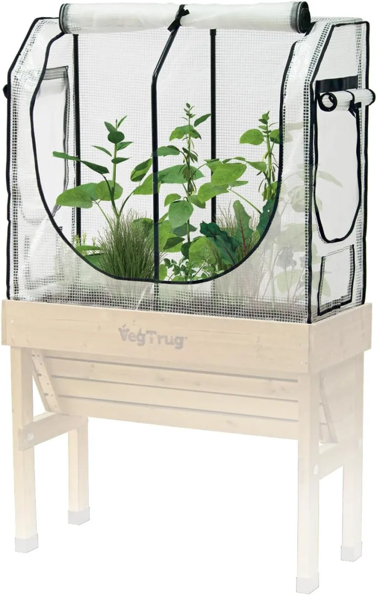 VegTrug® Gewächshausaufsatz Wall Hugger - Hochbeet Abdeckung mit Micro-Net-Funktion & PE-Folie - Frühbeet Aufsatz für Pflanzkasten - 99,5x41,5x90 cm – Bild 1