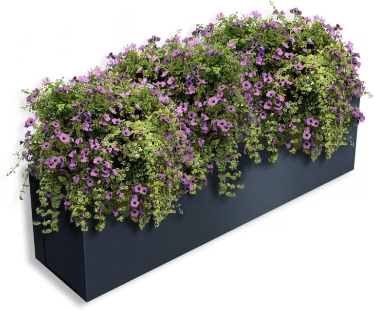 Metzler Blumenkasten | Pflanzkasten zum aufhängen | Zubehör für Mülltonnenzaun | RAL7016 Anthrazit – Bild 2