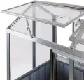 Dema Alu Hochbeet mit Gewächshausaufsatz, Frühbeetaufsatz, Treibhausaufsatz, 114x61x129 cm, 2X seitliche Schiebetüren, 4X Dachentlüftung, 3-stufig, anthrazit - Thumbnail 6