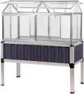 Dema Alu Hochbeet mit Gewächshausaufsatz, Frühbeetaufsatz, Treibhausaufsatz, 114x61x129 cm, 2X seitliche Schiebetüren, 4X Dachentlüftung, 3-stufig, anthrazit - Thumbnail 2