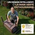 Ondis24 Garten Hochbeet Blumenkübel Victoria für Balkon, Pflanzkasten mit Gewächshaus, Volumen 50 L, Wasserspeicher, Tröpfchenbewässerung, abnehmbare Füße, Outdoor geeignet (Braun) - Thumbnail 5