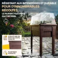 Ondis24 Garten Hochbeet Blumenkübel Victoria für Balkon, Pflanzkasten mit Gewächshaus, Volumen 50 L, Wasserspeicher, Tröpfchenbewässerung, abnehmbare Füße, Outdoor geeignet (Braun) - Thumbnail 6