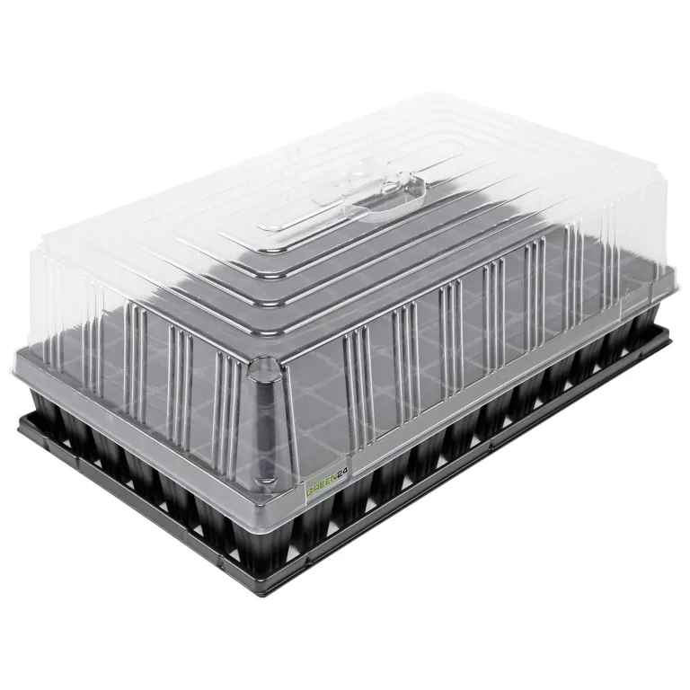 GREEN24 Hydroponik 1224 XXL Profi Zimmergewächshaus hoch mit 24 Töpfen, automatischer Bewässerung für die Anzucht mit Kapillarsystem als Treibhaus Gewächshaus (24XXL) – Bild 6