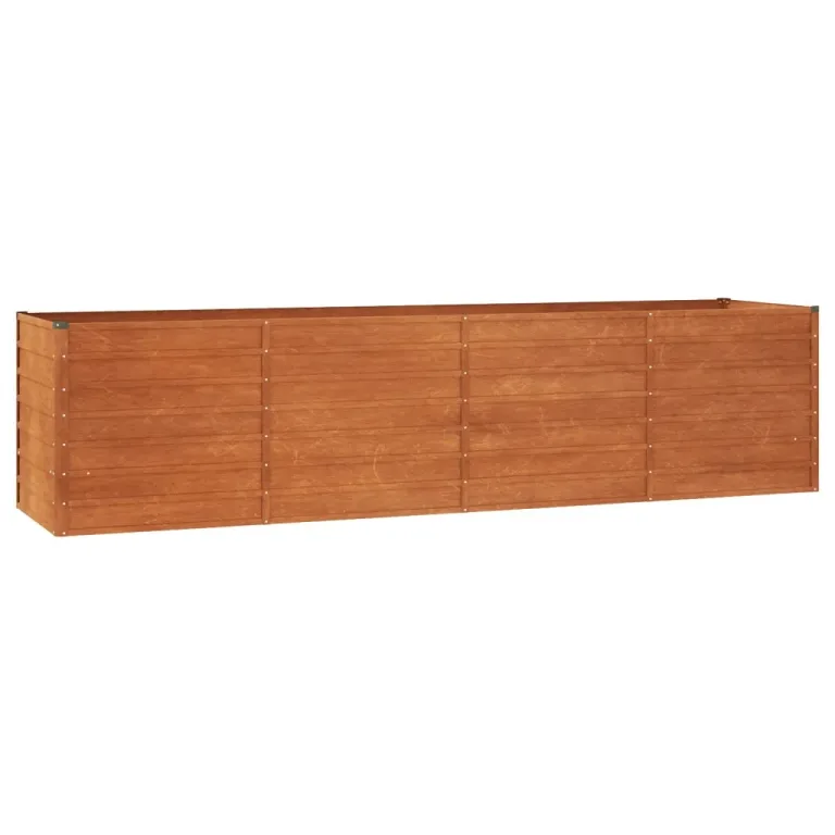 vidaXL Hochbeet, Hochbeet für Garten Balkon Terrasse, Kräuterhochbeet zum Selber Bauen, Gemüsebeet Pflanzkübel aus Metall, Grau Cortenstahl – Bild 3