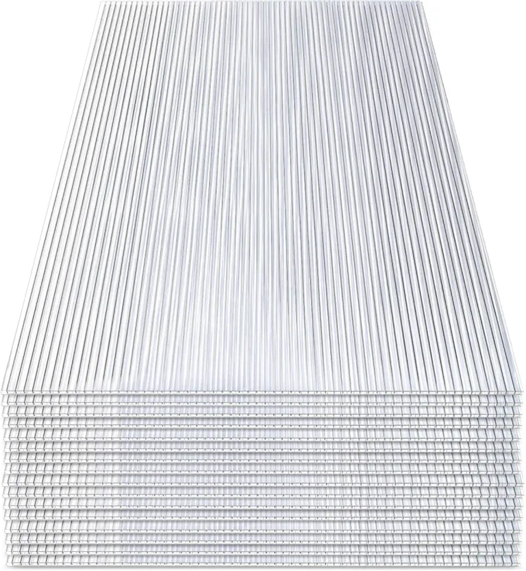 14x Polycarbonat Hohlkammerstegplatten 4mm Doppelstegplatte Polycarbonat 60,5 x 121 cm | 10,25 m² Gewächshausplatte UV-beständigen für Gewächshaus Garten Treibhaus Ersatzplatten – Bild 1