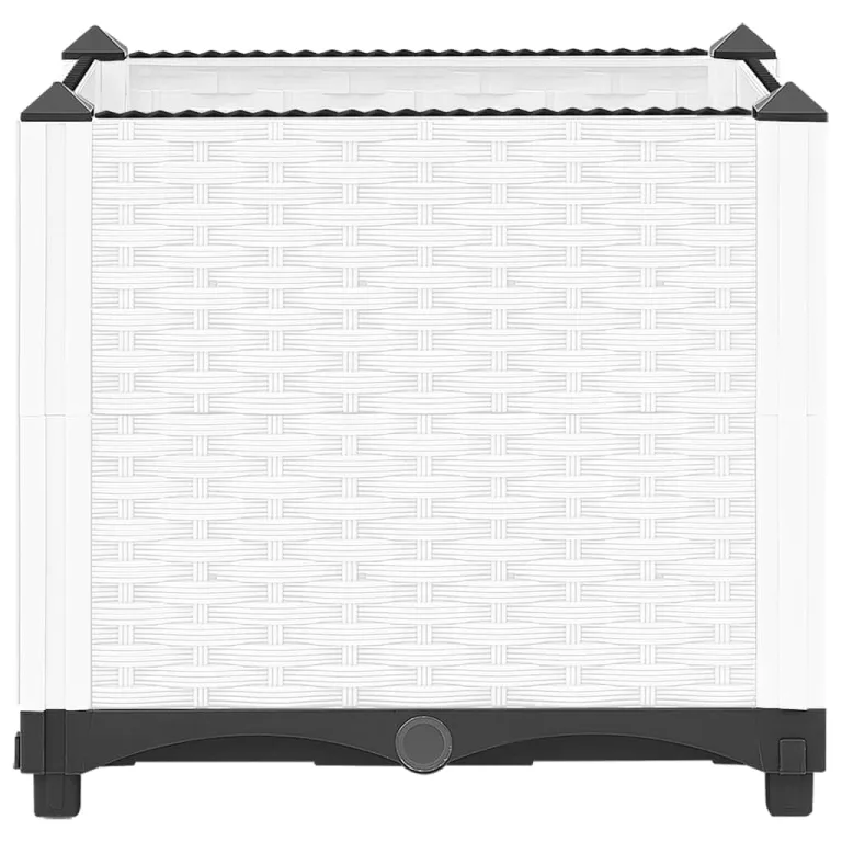 vidaXL Hochbeet, Hochbeet für Garten Balkon Terrasse, Gemüsebeet Pflanzkasten zum Selber Bauen, Blumenbeet Blumenkasten Rattan-Optik, Polypropylen – Bild 5