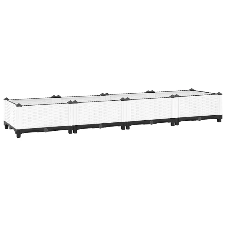 vidaXL Hochbeet, Hochbeet für Garten Balkon Terrasse, Gemüsebeet Pflanzkasten zum Selber Bauen, Blumenbeet Blumenkasten Rattan-Optik, Polypropylen – Bild 1