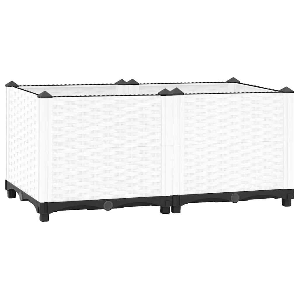vidaXL Hochbeet, Hochbeet für Garten Balkon Terrasse, Gemüsebeet Pflanzkasten zum Selber Bauen, Blumenbeet Blumenkasten Rattan-Optik, Polypropylen - Bild 1