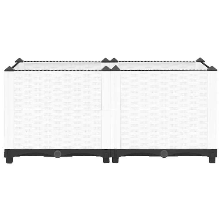 vidaXL Hochbeet, Hochbeet für Garten Balkon Terrasse, Gemüsebeet Pflanzkasten zum Selber Bauen, Blumenbeet Blumenkasten Rattan-Optik, Polypropylen – Bild 6