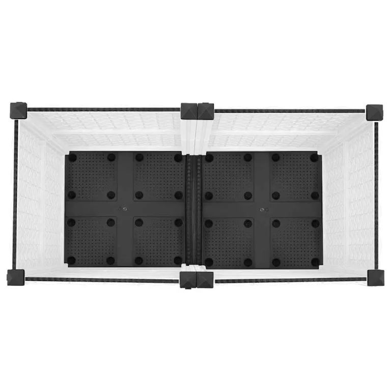 vidaXL Hochbeet, Hochbeet für Garten Balkon Terrasse, Gemüsebeet Pflanzkasten zum Selber Bauen, Blumenbeet Blumenkasten Rattan-Optik, Polypropylen – Bild 8