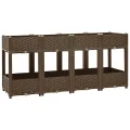vidaXL Hochbeet, Hochbeet für Garten Balkon Terrasse, Gemüsebeet Pflanzkasten zum Selber Bauen, Blumenbeet Blumenkasten Rattan-Optik, Polypropylen - Thumbnail 9
