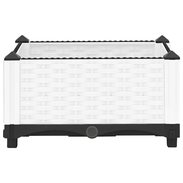 vidaXL Hochbeet, Hochbeet für Garten Balkon Terrasse, Gemüsebeet Pflanzkasten zum Selber Bauen, Blumenbeet Blumenkasten Rattan-Optik, Polypropylen – Bild 5