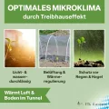 TTL Garden 10x2m PE Frühbeetfolie gelocht 20g/m² - transparente Gartenfolie für Folientunnel Anzuchtfolie Frühbeet & Hochbeet Wachstumsfolie Wärme Schutz vor Regen, Wind Frost - Thumbnail 5
