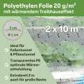 TTL Garden 10x2m PE Frühbeetfolie gelocht 20g/m² - transparente Gartenfolie für Folientunnel Anzuchtfolie Frühbeet & Hochbeet Wachstumsfolie Wärme Schutz vor Regen, Wind Frost - Thumbnail 3