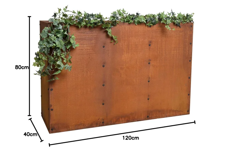 ESTEXO Hochbeet Pflanzkasten Edelrost Blumenkasten Pflanzbeet Blumenbeet Beet Stahl Pflanzkübel Blumenkübel Gartenbeet 120x40x80 cm – Bild 10
