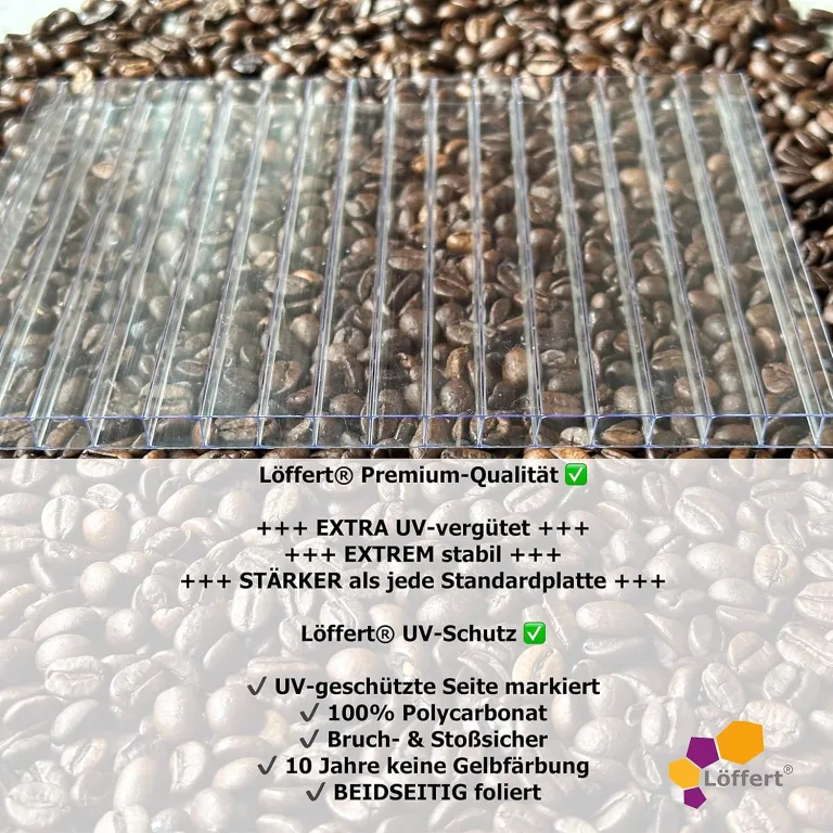 Löffert® Stegplatten Gewächshaus Set | Polycarbonat | 4mm - 6mm - 8mm - 10mm | alle Standardgrößen & Zuschnitt auf Maß (4mm - 5 Stück, 1500x700 mm) – Bild 7