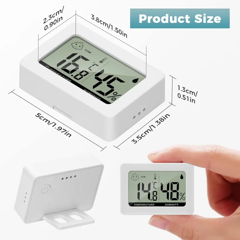 Hygrometer Thermometer Digitales Mini Innen Temperatur Luftfeuchtigkeit Messgerät mit Komfortstufen Indikator und Halterung für Büro Wohnzimmer Gewächshaus 6 Stücke – Bild 4