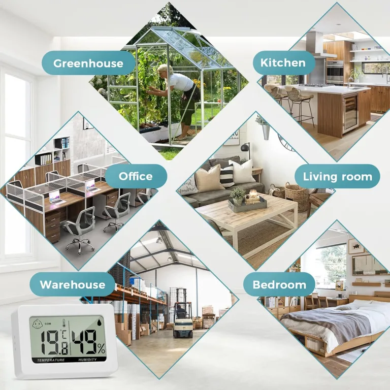 Hygrometer Thermometer Digitales Mini Innen Temperatur Luftfeuchtigkeit Messgerät mit Komfortstufen Indikator und Halterung für Büro Wohnzimmer Gewächshaus 6 Stücke – Bild 7