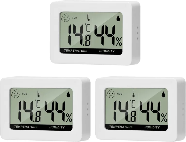 Hygrometer Thermometer Digitales Mini Innen Temperatur Luftfeuchtigkeit Messgerät mit Komfortstufen Indikator und Halterung für Büro Wohnzimmer Gewächshaus 6 Stücke – Bild 8