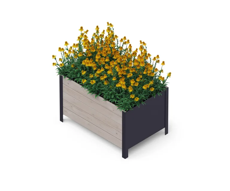 Upyard Holz Hochbeet für Garten, Terrasse und Balkon - Blumenkasten mit Innenvlies und wasserdichter Kunststoffeinlage - Pflanzkasten für Innen- und Außenbereich, 78x52x48, Schwarz – Bild 10