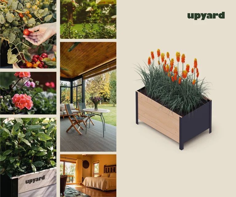 Upyard Holz Hochbeet für Garten, Terrasse und Balkon - Blumenkasten mit Innenvlies und wasserdichter Kunststoffeinlage - Pflanzkasten für Innen- und Außenbereich, 78x52x48, Braun – Bild 6