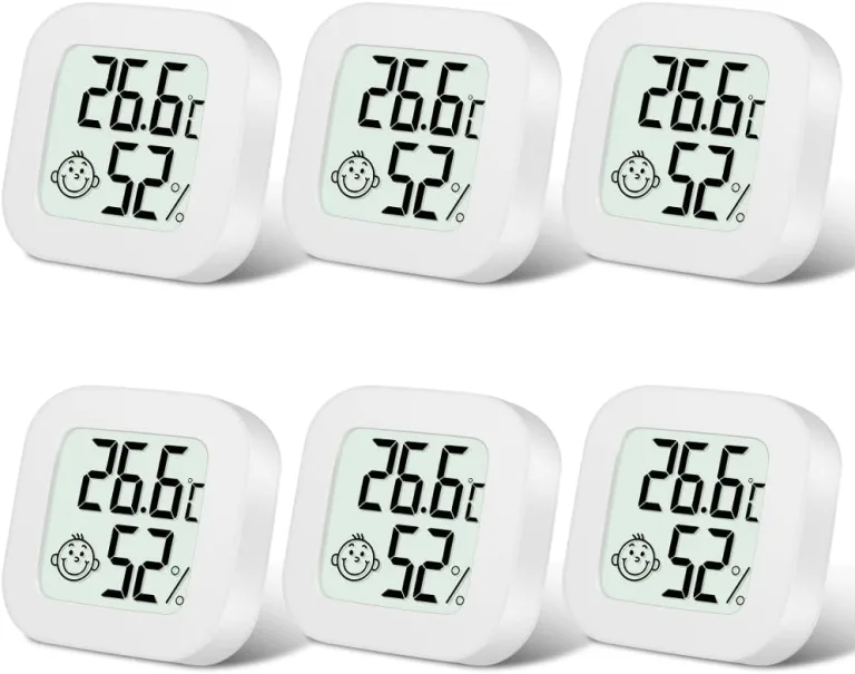 Flintronic Mini LCD Thermometer, 6 Stück Digital Thermometer Innen, Hygrometer Innen, Thermometer Hygrometer, Kabelloses, Luftfeuchtigkeit Meter für Babyzimmer Wohnzimmer Büro Gewächshaus(Weiß) – Bild 2