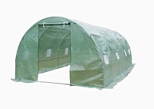 Gewächshaus Foliengewächshaus 2x2m mit Stahlfundament - Grün Folientunnel Gewächshaus für Tomaten 2x2 mit UV4 - Groß Gewächshäuser Folie 140g/m2- Foliengewächshaus Stabil 200x200 cm - 4m2 – Bild 10