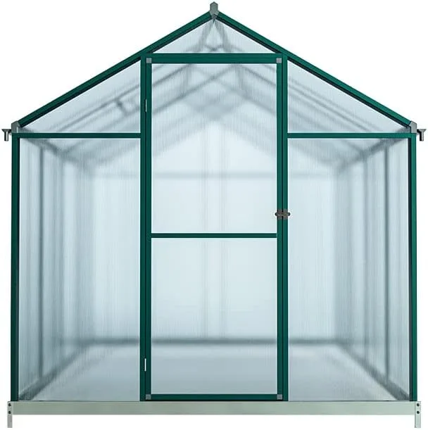 Outgarden Gewächshaus Royal | Hohlkammerplatte 4 mm | 4,4 m² | Aluminium eloxiert | B x T x H: 182 x 243 x 188,3 cm | Mit Dachfenster und Flügeltür | Inkl. Fundament – Bild 2
