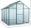 Outgarden Gewächshaus Royal | Hohlkammerplatte 4 mm | 4,4 m² | Aluminium eloxiert | B x T x H: 182 x 243 x 188,3 cm | Mit Dachfenster und Flügeltür | Inkl. Fundament - Thumbnail 5