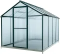 Outgarden Gewächshaus Royal | Hohlkammerplatte 4 mm | 4,4 m² | Aluminium eloxiert | B x T x H: 182 x 243 x 188,3 cm | Mit Dachfenster und Flügeltür | Inkl. Fundament - Thumbnail 6