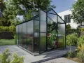 Outgarden Gewächshaus Royal | Hohlkammerplatte 4 mm | 4,4 m² | Aluminium eloxiert | B x T x H: 182 x 243 x 188,3 cm | Mit Dachfenster und Flügeltür | Inkl. Fundament - Thumbnail 8
