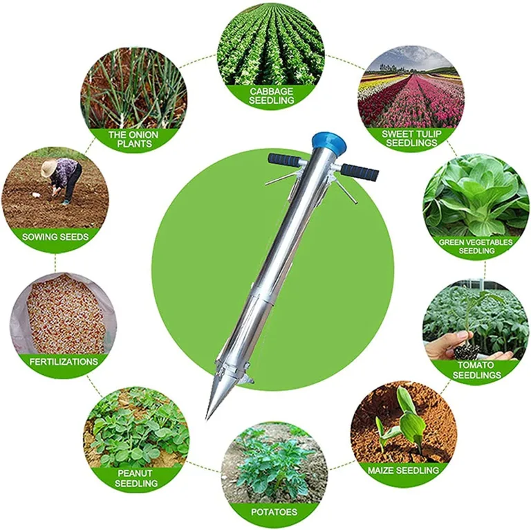 Pflanzrohr Pflanzapparat, GemüSepflanzmaschine, Garten Doppelreihe Präzision Sämaschine, Haushalts-Garten-Pflanzer-Werkzeuge, für Garten,Hof,GewäChshaus – Bild 2