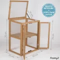 needs&wants® Mini Gewächshaus Treibhaus klein Winterfest aus Holz für Balkon Garten Indoor, Frühbeet Hochbeet Pflanzschrank Anzuchthaus, auch für Schildkröten, Polycarbonat - Thumbnail 5